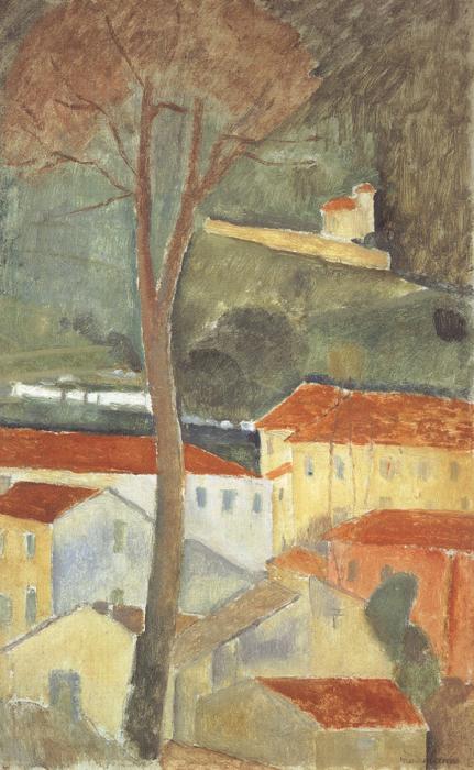 Amedeo Modigliani Landscape at Cagnes (mk39) oil painting picture